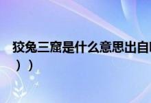 狡兔三窟是什么意思出自哪里（狡兔三窟是什么意思（图文））
