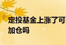 定投基金上涨了可以加仓吗 定投基金可临时加仓吗