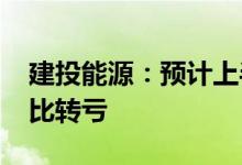 建投能源：预计上半年净利亏损7000万元同比转亏