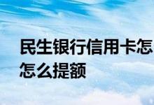 民生银行信用卡怎么提额度 民生银行信用卡怎么提额
