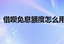 借呗免息额度怎么用 借呗免息额度有什么用