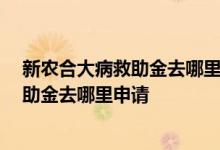 新农合大病救助金去哪里申请,需要哪些材料 新农合大病救助金去哪里申请