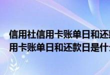 信用社信用卡账单日和还款日是什么意思（浙江稠州银行信用卡账单日和还款日是什么意思）