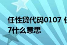 任性贷代码0107 任性贷不符合借款条件0107什么意思