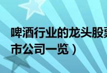 啤酒行业的龙头股票有哪些（A股啤酒行业上市公司一览）