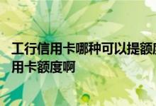工行信用卡哪种可以提额度 请问工行信用卡多久可以提升信用卡额度啊