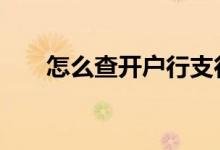 怎么查开户行支行名称 怎么查开户行