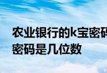 农业银行的k宝密码忘了怎么办 农业银行k宝密码是几位数
