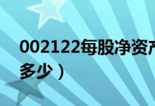 002122每股净资产（天马002122净资产是多少）