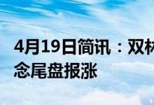 4月19日简讯：双林股份涨超10%口罩防护概念尾盘报涨