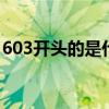 603开头的是什么股票 600开头的是什么股票