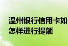 温州银行信用卡如何提额 温州银行的信用卡怎样进行提额