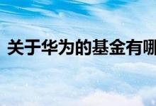 关于华为的基金有哪些 支持华为买什么基金