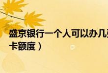 盛京银行一个人可以办几张信用卡（盛京银行信用卡以卡办卡额度）