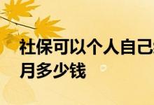 社保可以个人自己缴纳吗 自己缴纳社保一个月多少钱 