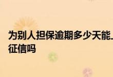 为别人担保逾期多少天能上征信 为他人担保贷款逾期会影响征信吗