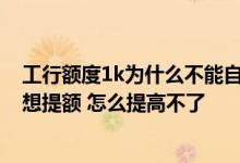 工行额度1k为什么不能自助提额 工行卡额度是什么情况 我想提额 怎么提高不了
