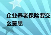 企业养老保险要交多少钱 企业养老保险是什么意思 