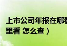 上市公司年报在哪看（上市公司财务报表在哪里看 怎么查）