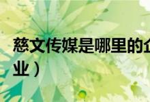 慈文传媒是哪里的企业（慈文传媒属于什么行业）