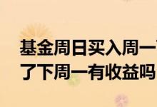 基金周日买入周一可以有收益吗 基金周日买了下周一有收益吗