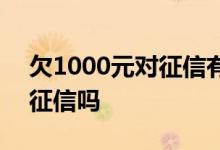 欠1000元对征信有影响吗 欠1000块钱会上征信吗