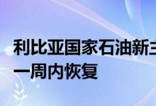 利比亚国家石油新主席：利比亚石油产量将在一周内恢复