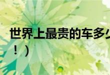 世界上最贵的车多少钱（一分钟让你叹为观止！）
