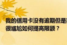 我的信用卡没有逾期但是额度总是一样这让我买东西的时候很尴尬如何提高限额？