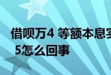 借呗万4 等额本息实际利息 借呗利息变成万6 5怎么回事