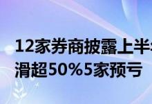 12家券商披露上半年业绩预告：7家净利润下滑超50%5家预亏