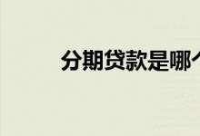 分期贷款是哪个网贷（分期贷款）