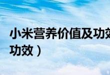 小米营养价值及功效与禁忌（小米营养价值及功效）