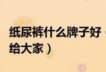 纸尿裤什么牌子好（推荐这几个质量好的品牌给大家）