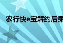 农行快e宝解约后果 农行快e宝解约后钱呢