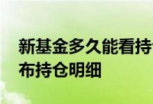 新基金多久能看持仓明细 新基金一般多久公布持仓明细