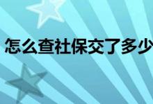 怎么查社保交了多少年 办理社保要户口本吗 