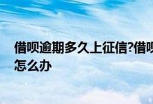 借呗逾期多久上征信?借呗逾期怎么办 借呗逾期上征信了该怎么办