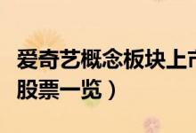 爱奇艺概念板块上市公司有哪些（爱奇艺概念股票一览）