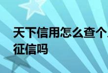 天下信用怎么查个人征信 个人信用贷款要查征信吗