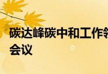 碳达峰碳中和工作领导小组办公室召开联络员会议