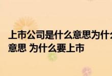 上市公司是什么意思为什么要上市文字解说 上市公司是什么意思 为什么要上市