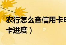 农行怎么查信用卡申请进度（农行怎么查信用卡进度）