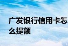 广发银行信用卡怎么提额 广发银行信用卡怎么提额