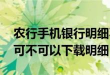 农行手机银行明细不显示余额 农行手机银行可不可以下载明细