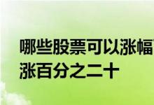 哪些股票可以涨幅百分之二十 哪些股票可以涨百分之二十