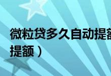微粒贷多久自动提额一次（微粒贷多久会自动提额）