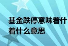 基金跌停意味着什么意思视频 基金跌停意味着什么意思