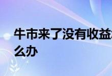 牛市来了没有收益怎么办 牛市来了没钱买怎么办