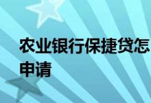 农业银行保捷贷怎么贷 农业银行保捷贷怎么申请